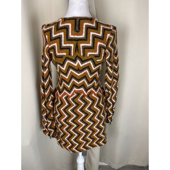 Free People Chevron Knit Mini Dress – Size M - Picture 2 of 6